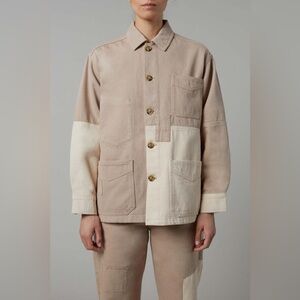 Still Here NWT XS Chore Jacket in Khaki Two-Tone